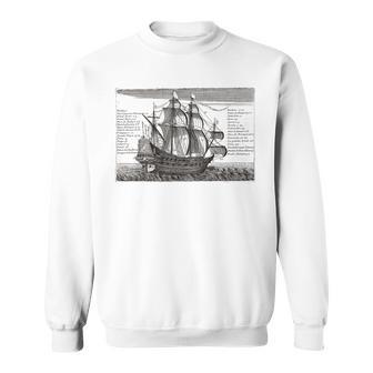 Vintage Sailing Ship Nautical Poster Old Vintage Battleship Sweatshirt - Thegiftio