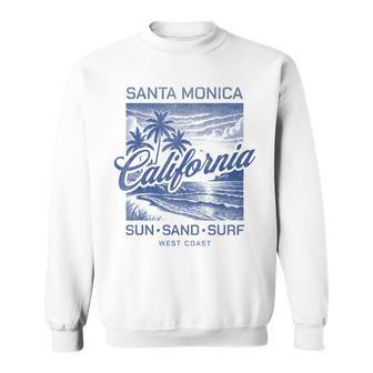 Vintage Santa Monica California Beach Sun Sand Surf Sunset Sweatshirt - Thegiftio UK