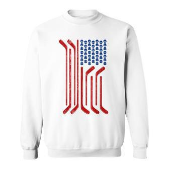 Vintage Usa Flag American Ice Hockey Patriotic Sweatshirt - Thegiftio UK