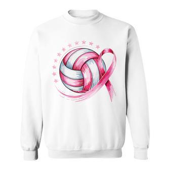 Volleyball Pink Breast Cancer Awareness Sweatshirt | Mazezy