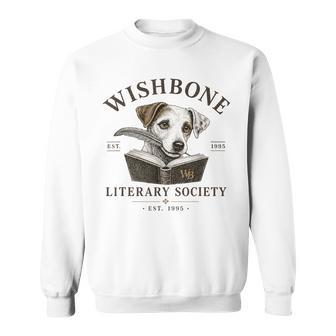 Wishbone Literary Society Vintage Book Lover Dog Sweatshirt - Thegiftio UK