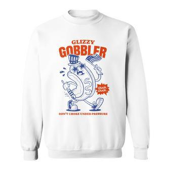 Women's Glizzy Gobbler Patriotic Hot Dog 4Th Of July Humor Sweatshirt - Thegiftio UK