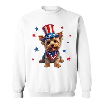 Yorkie 4Th Of July Yorkshire Terrier Dog Patriotic Sweatshirt - Thegiftio UK