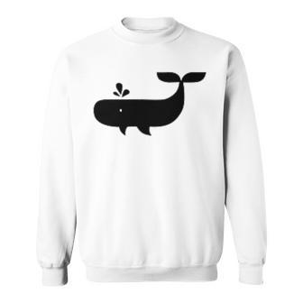 クジラ ブラック レディース メンズ 子供用 スウェットシャツ - Kawaiitshirt