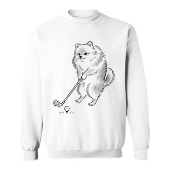 ゴルフ ポメラニアン グッズ おもしろ 犬 面白い 笑える 和風 スウェットシャツ - Kawaiitshirt