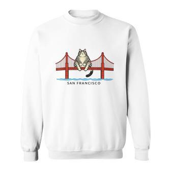 サンフランシスコ猫ゴールデンゲイツブリッジキャット読書本 スウェットシャツ - Kawaiitshirt