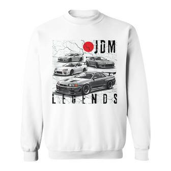 バックプリント ディストレス Jdm レジェンド レースカー 日本国旗 ギフト スウェットシャツ - Kawaiitshirt