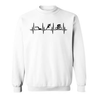トライアスロンecgハートラインデザイン 頑張るトライアスリートのために スウェットシャツ - Kawaiitshirt