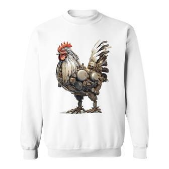 ニワトリ アニマルプリント 動物園 ロボット アートワーク 彫刻 ニワトリ スウェットシャツ - Kawaiitshirt