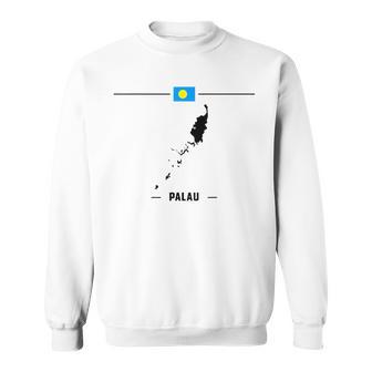 パラオ国旗、地図と国名 パラオ スウェットシャツ - Kawaiitshirt