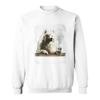 ビンテージ 喫煙 アメリカン エスキモー面白犬 父の日 スウェットシャツ - Kawaiitshirt