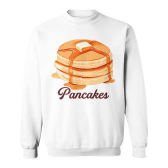 ホットケーキ パンケーキ Pancakes バター はちみつ イラスト 喫茶店 洋菓子 レトロ 水彩 綺麗 かわいい スウェットシャツ - Kawaiitshirt