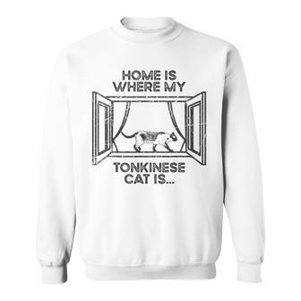 ホーム・ホウェア・マイ・キャット・イズ-ママ・ダッド・トンキニーズ・キャット スウェットシャツ - Kawaiitshirt