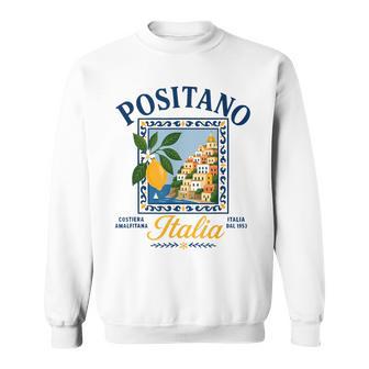 ポジターノ イタリア アマルフィ海岸 レトロ レモン 夏 バイブ グラフィック スウェットシャツ - Kawaiitshirt