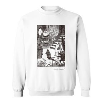 ムーミン 真夜中に起きる ムーミン谷の冬 スウェットシャツ - Kawaiitshirt