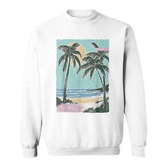 ヤシの木 ヤシの木 ビーチ 海 太陽 休暇 休暇 夏 スウェットシャツ - Kawaiitshirt