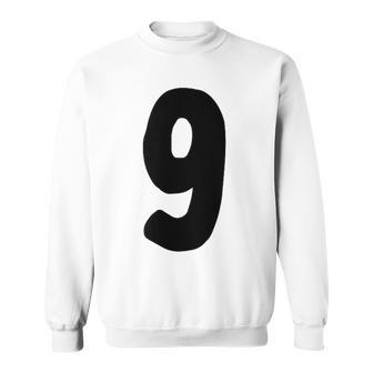 数字 9 太字 ブラック スウェットシャツ - Kawaiitshirt