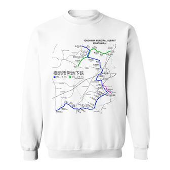 横浜市電鉄線鉄道おみやげ路線図 スウェットシャツ - Kawaiitshirt