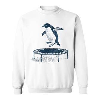 面白いペンギンがトランポリンでジャンプ スウェットシャツ - Kawaiitshirt