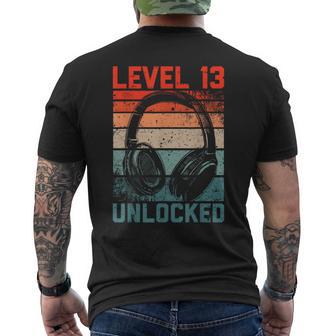 13 Geburtstag Jungenideo Gamer Level 13 Unlocked Jungs T-Shirt mit Rückendruck - Seseable