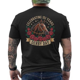 151年を祝うダービーヴィンテージ馬の日 メンズTシャツ バックプリント - Kawaiitshirt