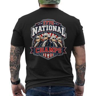 1776 National Champs 4Th Of July 250Th Founding Fathers Men's T-shirt Back Print - Thegiftio UK