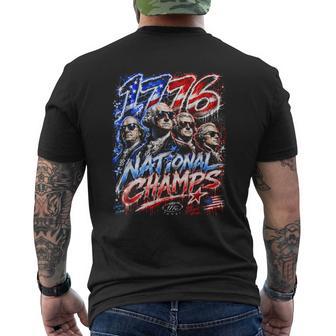 1776 National Champs Patriotic Founding Fathers Usa Men's T-shirt Back Print - Thegiftio UK