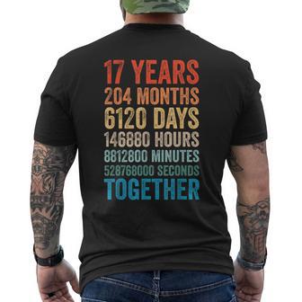 17年目の記念日 彼 彼女 カップル 17回目の結婚 メンズTシャツ バックプリント - Kawaiitshirt