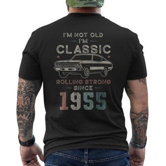 1955年生まれ、71歳の誕生日 クラシックカー メンズTシャツ バックプリント - Kawaiitshirt