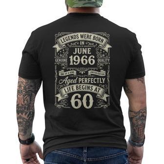 1966年6月生まれのヴィンテージ60歳の誕生日レジェンド。 メンズTシャツ バックプリント - Kawaiitshirt