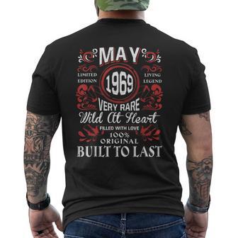 1969年5月 誕生日 ヴィンテージ ラベル デコレーション レトロ 誕生日 メンズTシャツ バックプリント - Kawaiitshirt