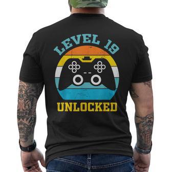 19歳 19歳の誕生日ギフト レベル19 アンロック ゲーマー メンズTシャツ バックプリント - Kawaiitshirt