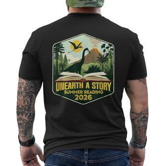 2026 Summer Reading Unearth A Story Teachers Students Book Men's T-shirt Back Print - Monsterry
