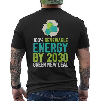 2030年までにグリーンニューディールの再生可能エネルギー 長袖tシャツ メンズTシャツ バックプリント - Kawaiitshirt