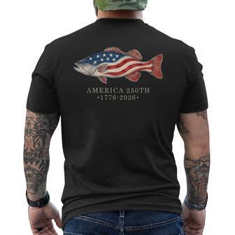 250 America Years 1776 2026 Fishing Usa Flag 250Th Men's T-shirt Back Print - Monsterry UK