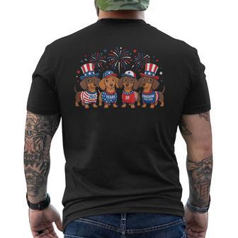 250 Anniversary Usa Dog Dachshund 4Th Of July Men's T-shirt Back Print | Seseable CA