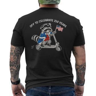 250 Anniversary Usa Flag Raccoon 250 Years 250Th Anniversary Men's T-shirt Back Print - Monsterry