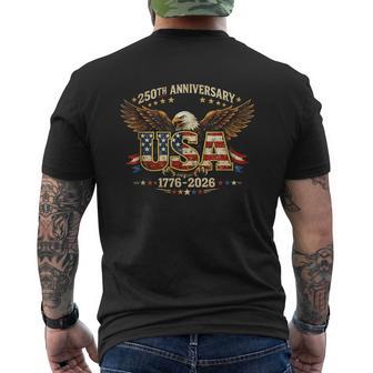 250 Jahrestag Usa 1776–2026 Adler Usa Flagge 4 Juli T-Shirt mit Rückendruck - Seseable