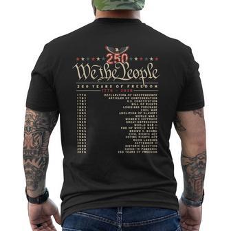 250 Year Timeline 1776–2026 Patriotic Historical Anniversary Men's T-shirt Back Print - Thegiftio