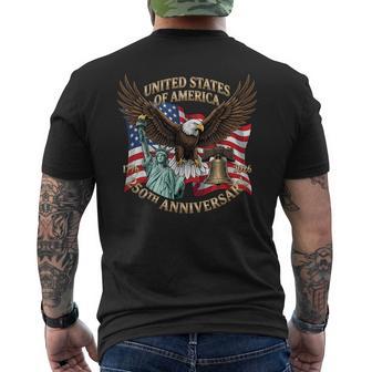 250 Years 1776-2026 250Th Birthday Eagle Liberty Bell Men's T-shirt Back Print - Thegiftio
