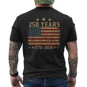 250 Years 1776 2026 250Th Vintage 4Th July American Flag Men's T-shirt Back Print - Thegiftio UK
