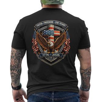 250 Years 1776–2026 Patriotic Eagle American Independence Men's T-shirt Back Print - Thegiftio UK