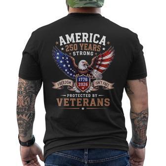 250 Years 1776 2026 Veteran Eagle Patriotic Freedom Graphic Men's T-shirt Back Print - Thegiftio UK