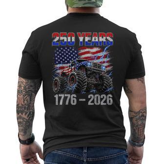 250 Years 4Th Of July Toddler Boys Kids Monster Truck Men's T-shirt Back Print - Thegiftio UK