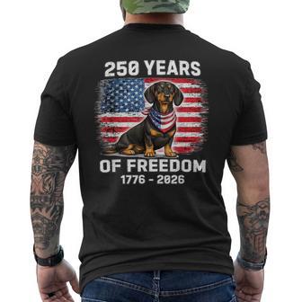250 Years America Anniversary Dachshund 250Th Anniversary Men's T-shirt Back Print - Thegiftio UK
