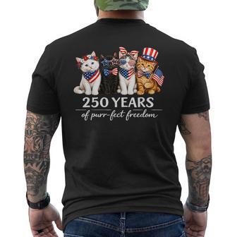 250 Years Of America Cats Patriotic Cat Lover Men's T-shirt Back Print - Thegiftio UK