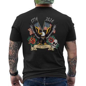 250 Years America Traditional Tattoo Retro Eagle Skull Usa Men's T-shirt Back Print - Thegiftio UK