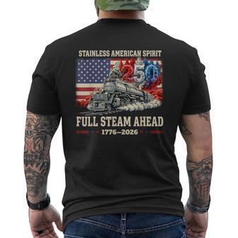 250 Years American Anniversary 1776-2026 Usa Flag Men's T-shirt Back Print - Monsterry