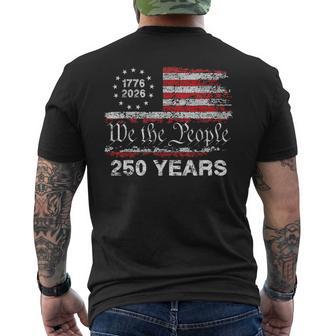 250 Years American Anniversary 250Th 1776 4Th Of July Flag Men's T-shirt Back Print | Mazezy