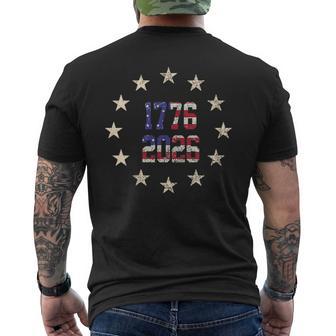 250 Years American Flag Front And Back Men's T-shirt Back Print - Thegiftio UK